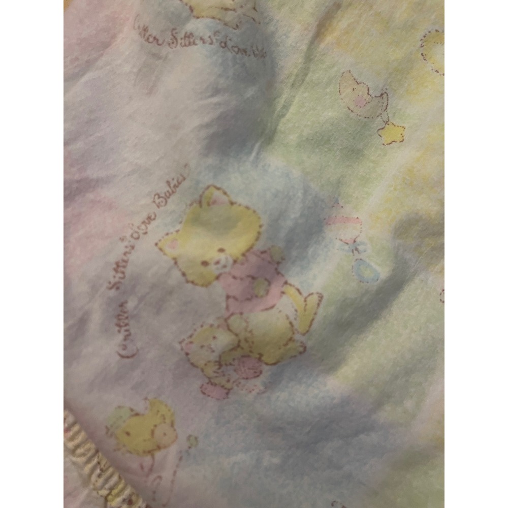 Vintage 1983 Hallmark Critter Sitters Crib Sheet & Receiving  Nursery blanke - Picture 7 of 12